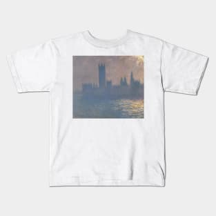 Houses of Parliament, Sunlight Effect by Claude Monet Kids T-Shirt